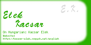 elek kacsar business card